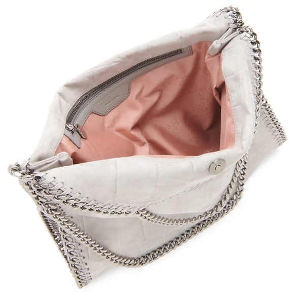 Stella McCartney Falabella Croc-Embossed Shoulder Bag Grey - Picture 12 of 13